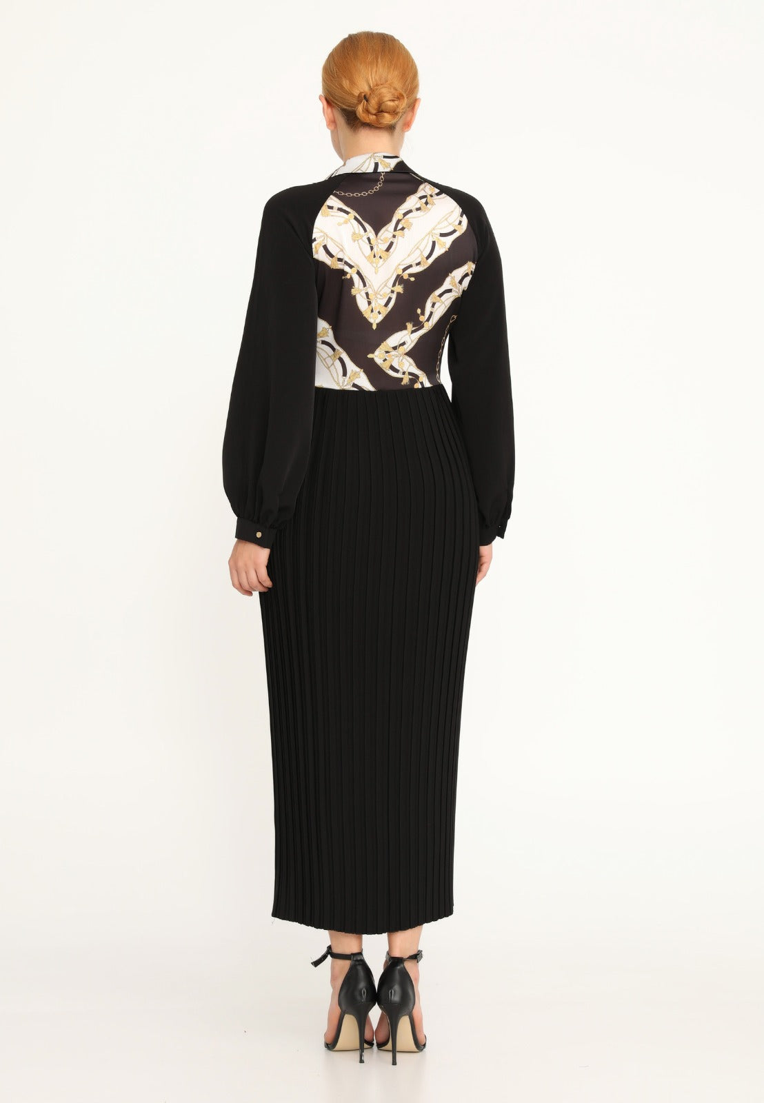 Black Gold Belted Maxi Dress 2