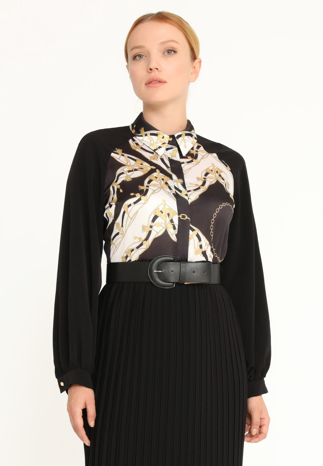 Black Gold Belted Maxi Dress 4