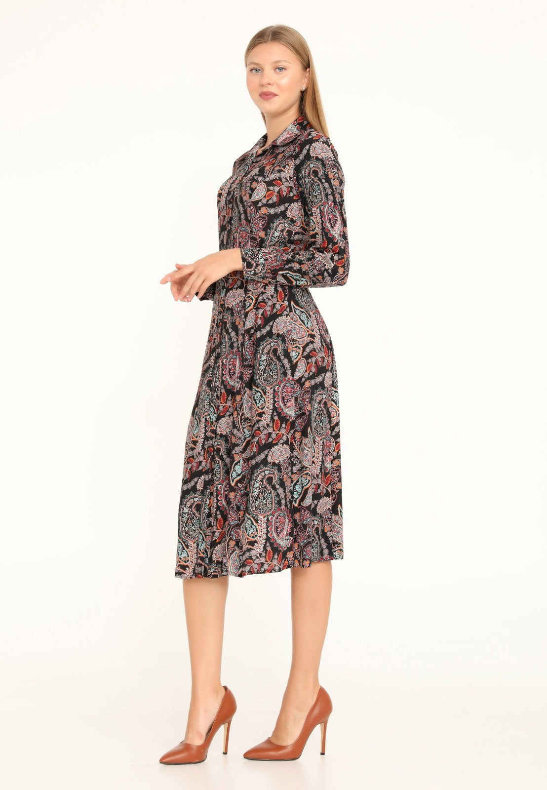 Floral Crepe Midi Dress 4