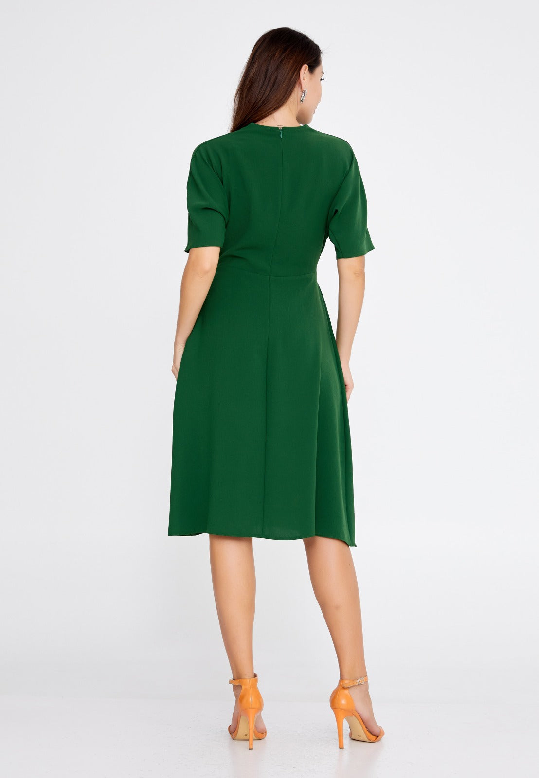 Green Crepe Midi Dress 4