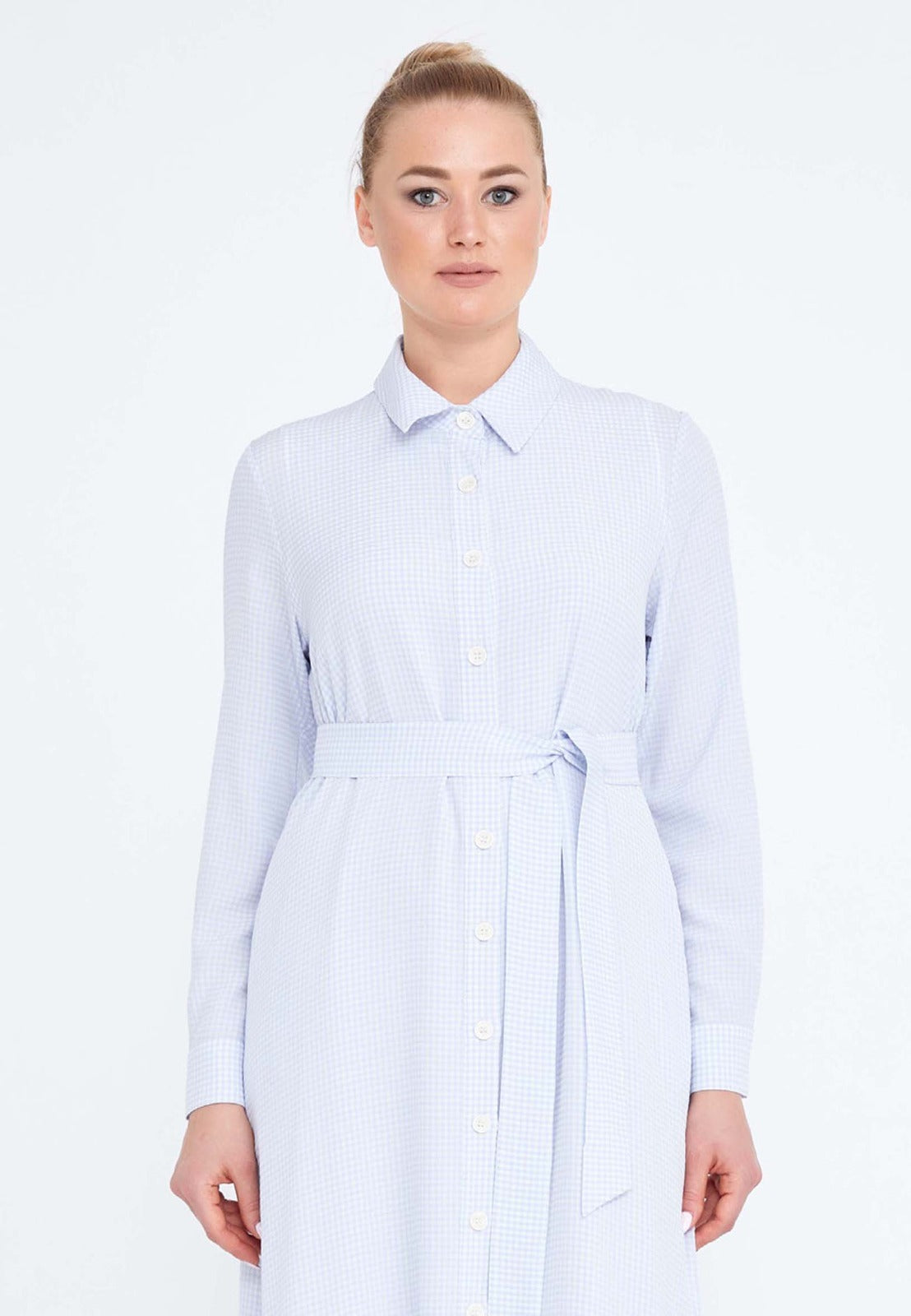 Light Blue Linen Maxi Dress 4