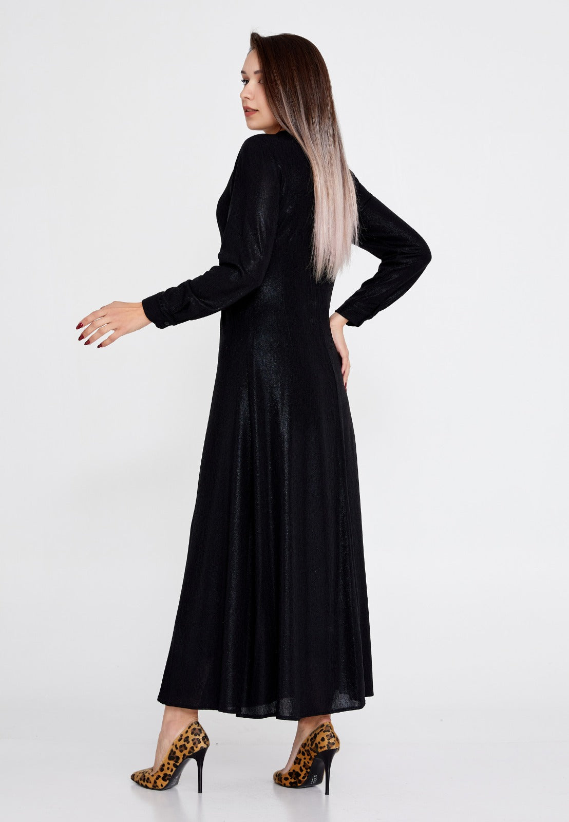 Obsidian Lycra Maxi Dress 3