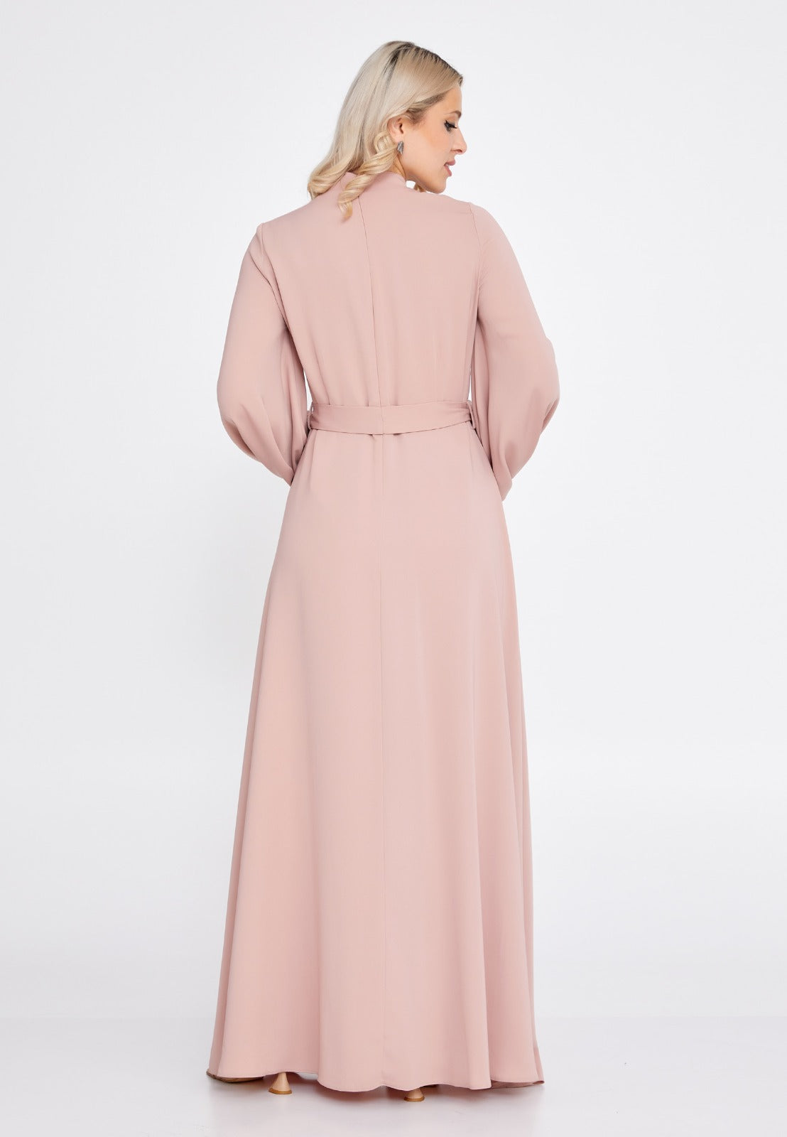 Powder Pink Belted Maxi Dress 3