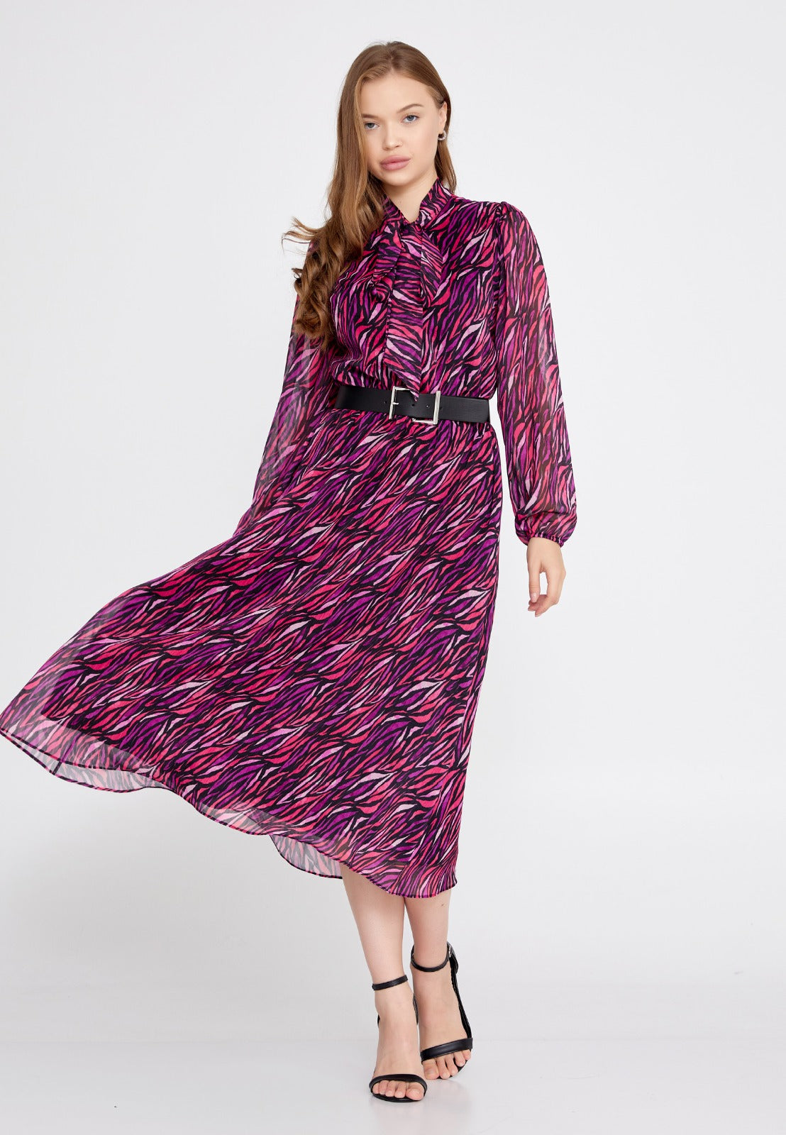Red Fuchsia Midi Dress 2