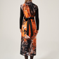 Orange Sleeveless Snap Button Closure Dress