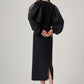 Organza Long-Sleeved Black Polyester Dress