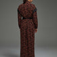 Brown Black Velvet Midi Dress
