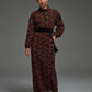 Brown Black Velvet Midi Dress 3