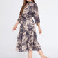 Beige Black Midi Dress 1