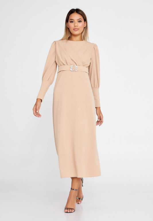 Beige Midi Dress 2