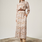 Beige Scarf Detailed Belted Shirt Dress