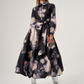 Black Balloon Skirt Belted Dress