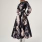 Black Balloon Skirt Belted Dress