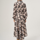 Black Floral Patterned Flounce Dress