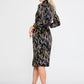 Black Ecru Satin Midi Dress 2