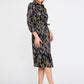 Black Ecru Satin Midi Dress 3