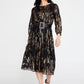 Black Gold Satin Midi Dress 1