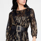 Black Gold Satin Midi Dress 2