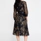 Black Gold Satin Midi Dress 4