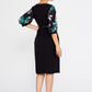 Black Green Crepe Midi Dress 2