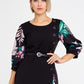 Black Green Crepe Midi Dress 1