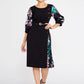 Black Green Crepe Midi Dress 4