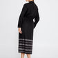 Black Grey Crepe Midi Dress 2