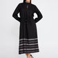 Black Grey Crepe Midi Dress 1