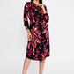 Black Pink Satin Midi Dress 2