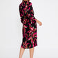 Black Pink Satin Midi Dress 1