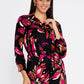 Black Pink Satin Midi Dress 3