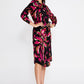 Black Pink Satin Midi Dress 4