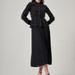 Black Long Dress with Pleated Skirt