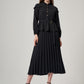 Black Long Dress with Pleated Skirt