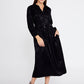 Black Polyester Midi Dress 2