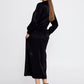 Black Polyester Midi Dress 4