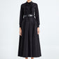 Black Ruffled Belted Midi Dress 1