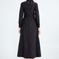 Black Ruffled Belted Midi Dress 2