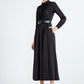 Black Ruffled Belted Midi Dress 3