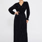 Black Satin Midi Dress 2