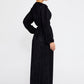 Black Satin Midi Dress 1