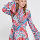 Blue Pink Floral Crepe Maxi Dress 2