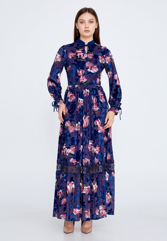 Blue Velvet Maxi Dress 1