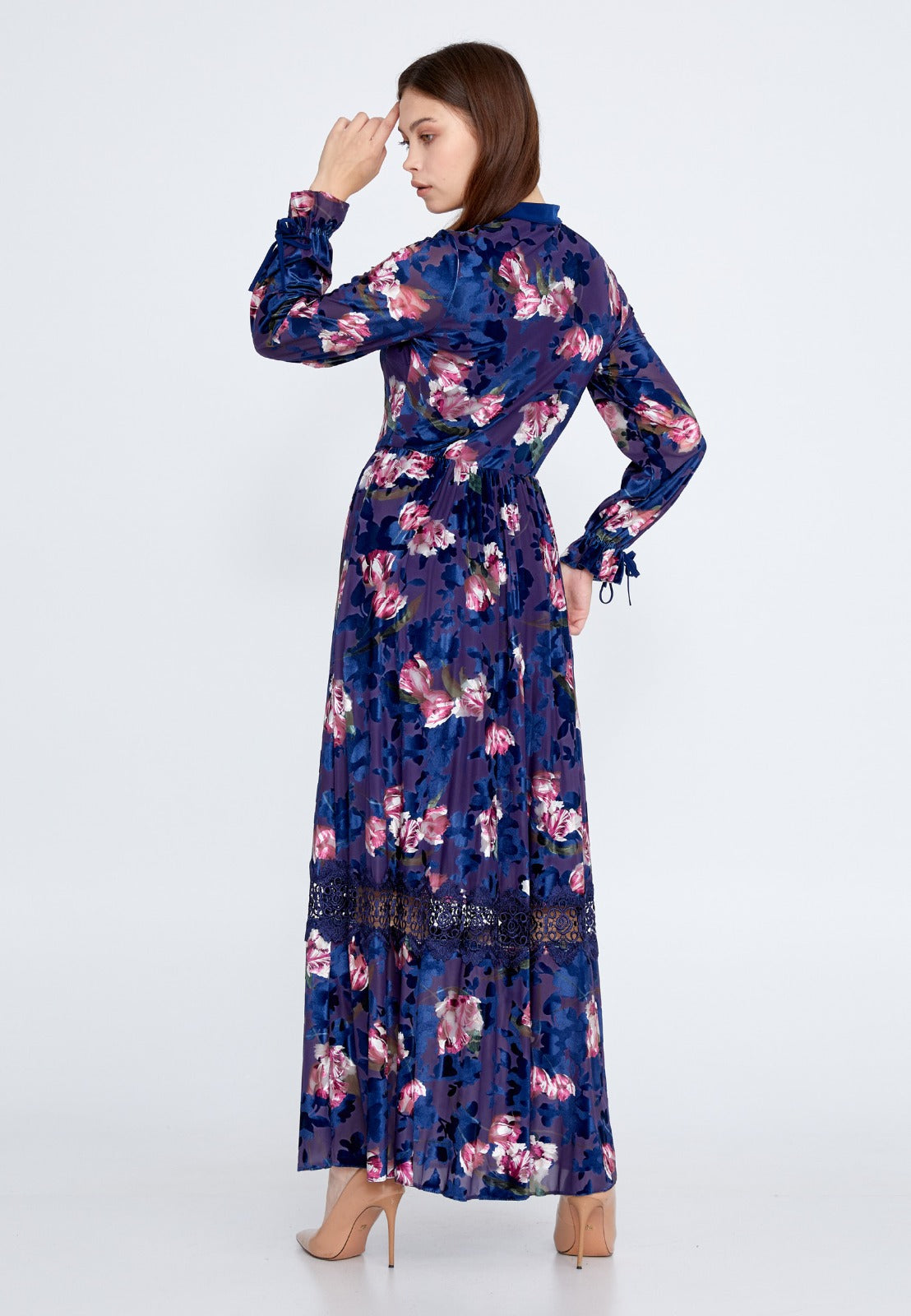 Blue Velvet Maxi Dress 3