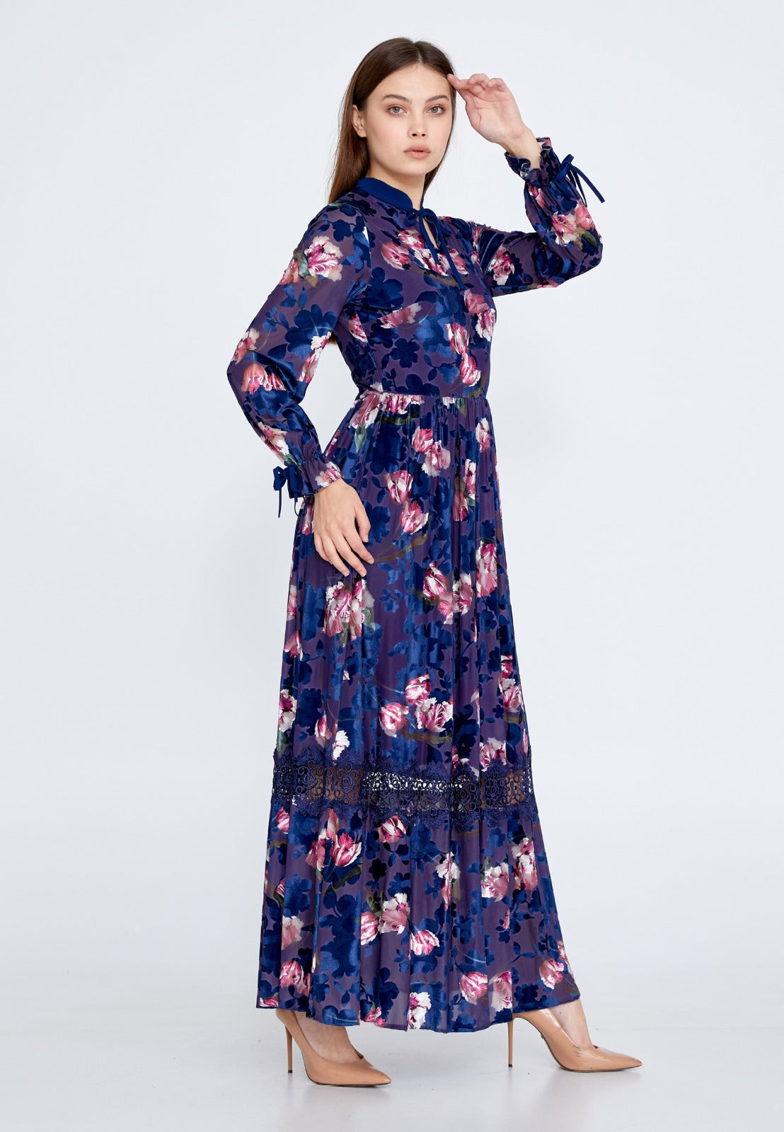 Blue Velvet Maxi Dress 4