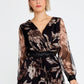 Brown Chiffon Midi Dress 3