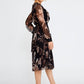 Brown Chiffon Midi Dress 4