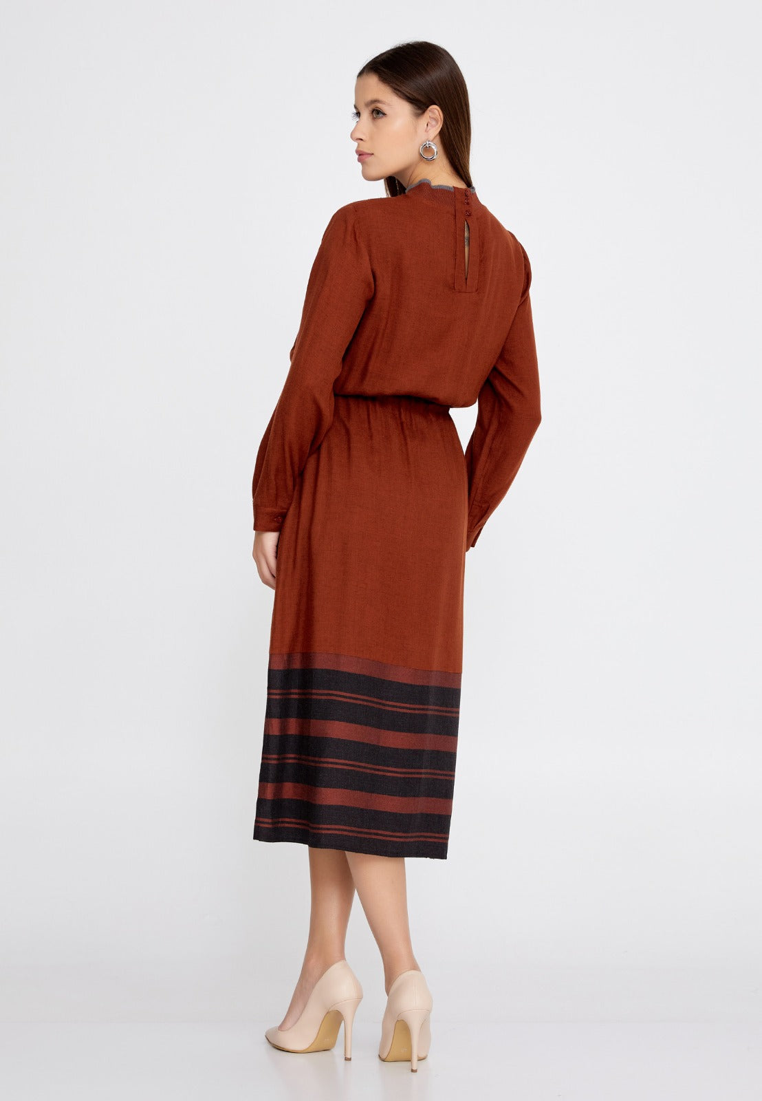 Burnt Orange Midi Dress 3