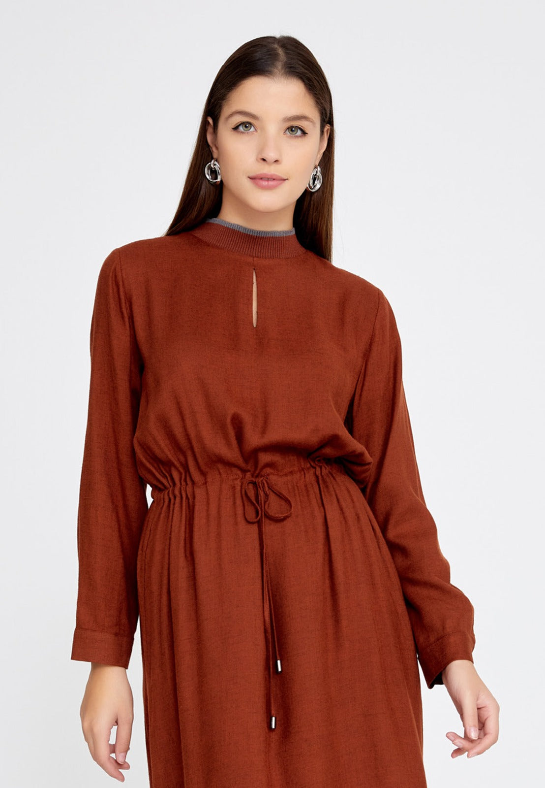 Burnt Orange Midi Dress 4
