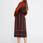 Burnt Orange Striped Midi Dress 2